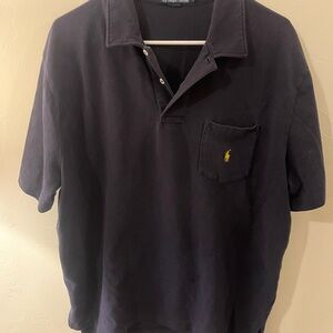 Ralph Lauren Classic Navy Polo with Yellow Logo